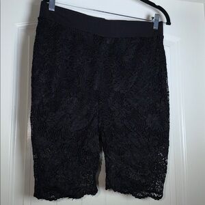 Black Lace Stretch Biker Shorts